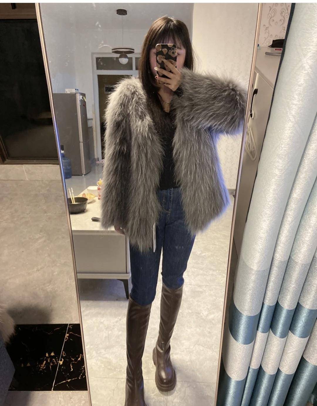 "皮草 长靴"的时髦搭配,是韩剧气质大女主,保暖穿出高级感