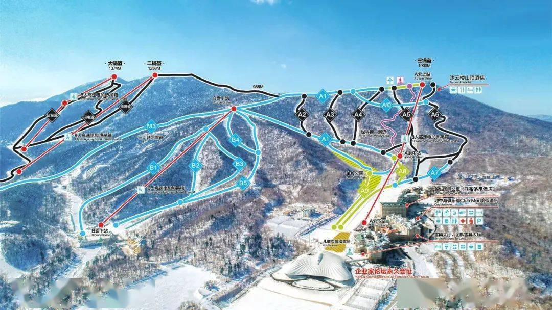 渔阳滑雪场雪道图图片