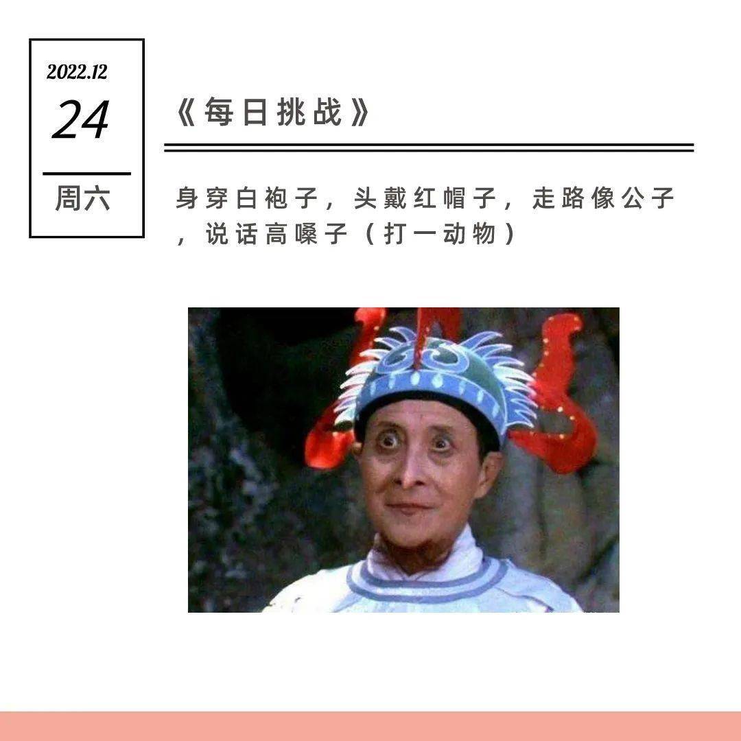 猜一猜:身穿白袍子,头戴红帽子,走路像公子,说话高嗓子(打一动物)