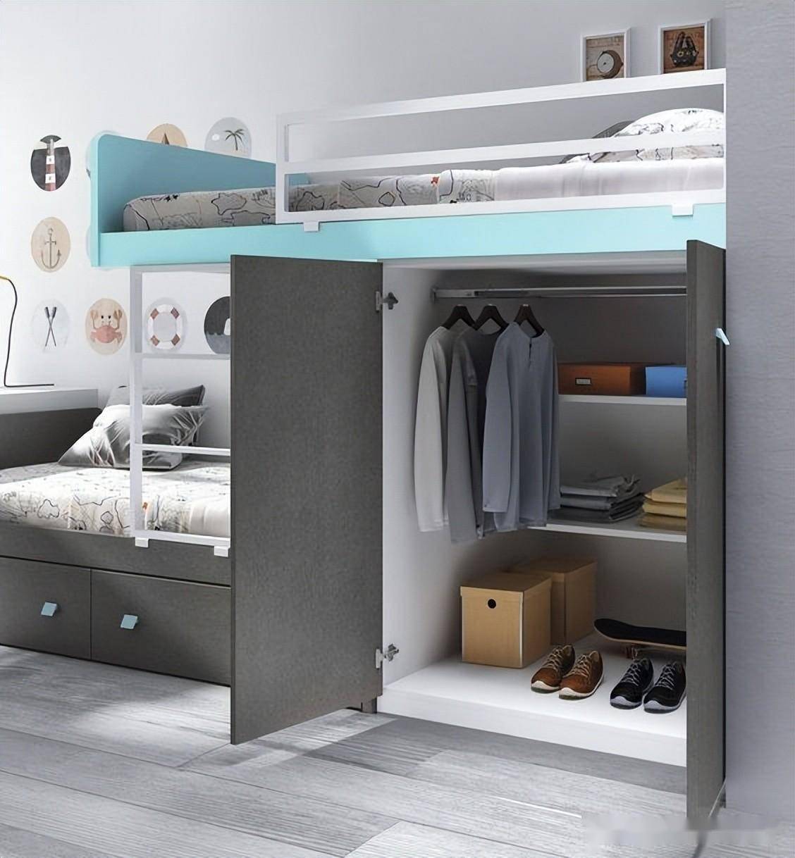 上下床改成错层床,但凡能够做好这4步,实用性远超一般的榻榻米_收纳