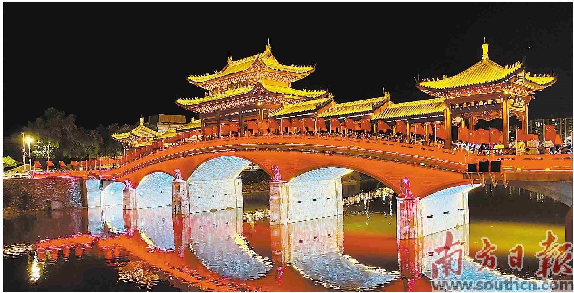 文昌桥建成通行,新州八景之一的"昌桥夜月"美景重现.