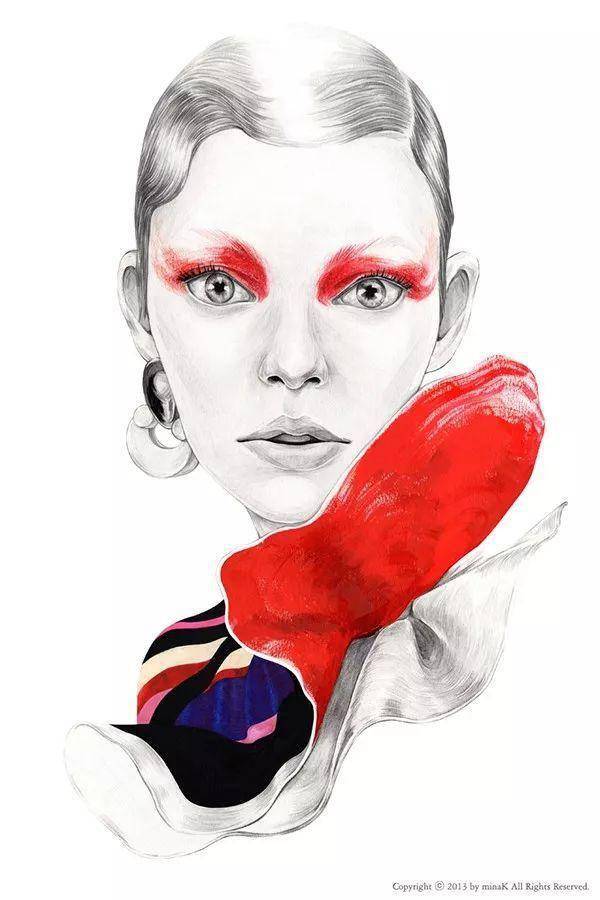 时装画创意探索 | 细腻纹理的极致渲染——韩国插画师mina kim!