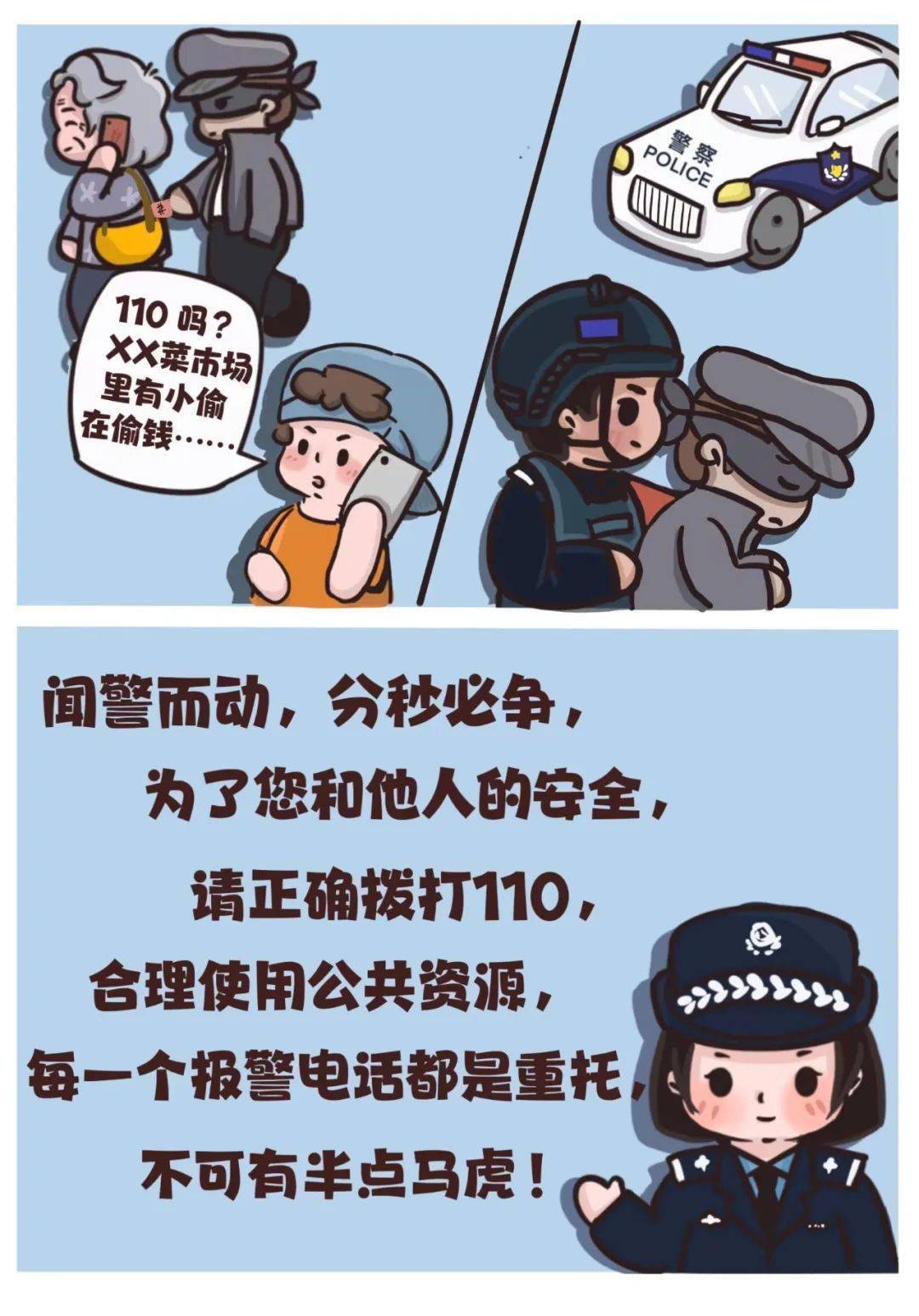 110警察节活动漫画图片