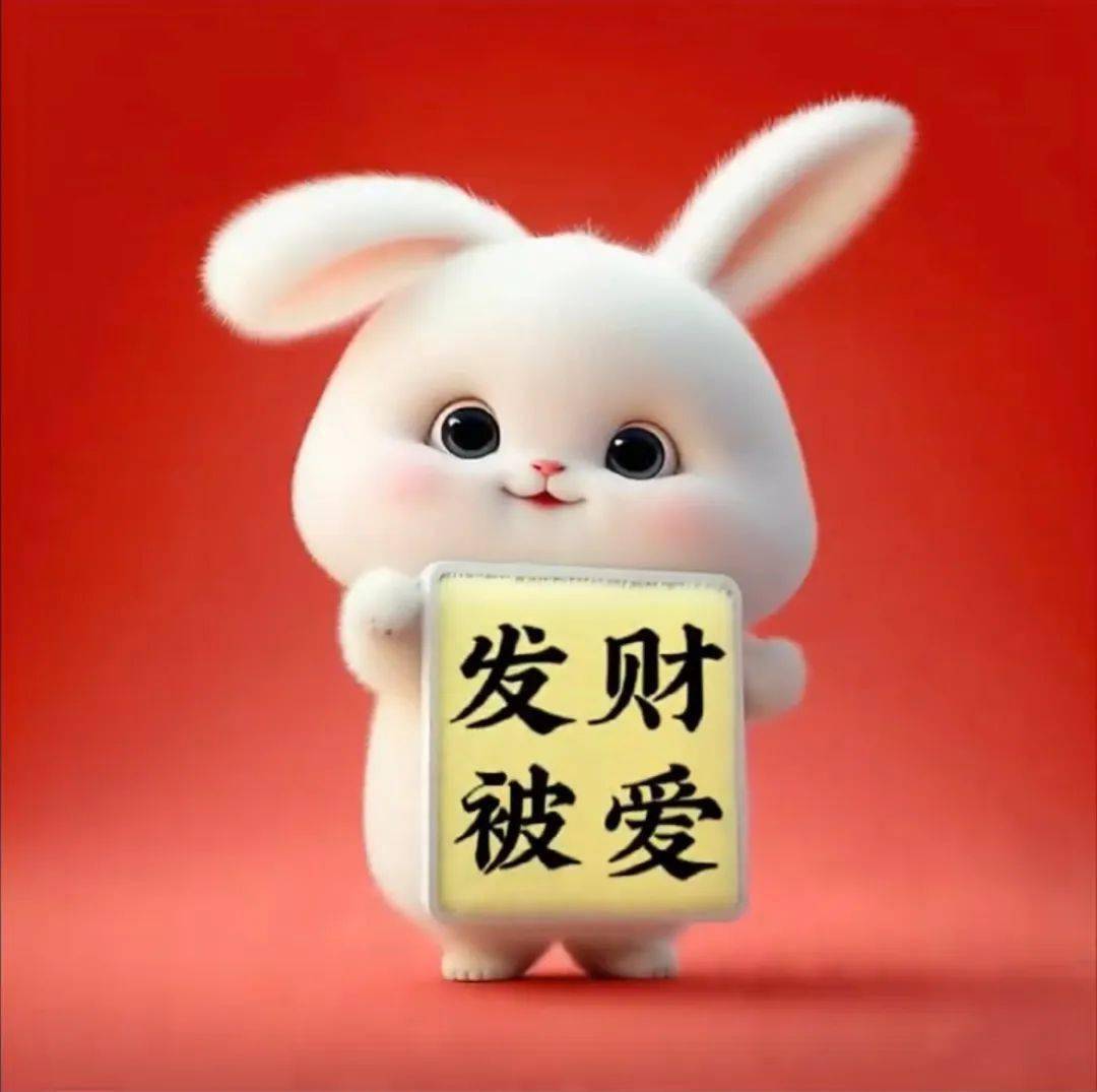2023兔年四字成语春节祝福语 新年快乐吉祥语兔子头像图片_万事胜