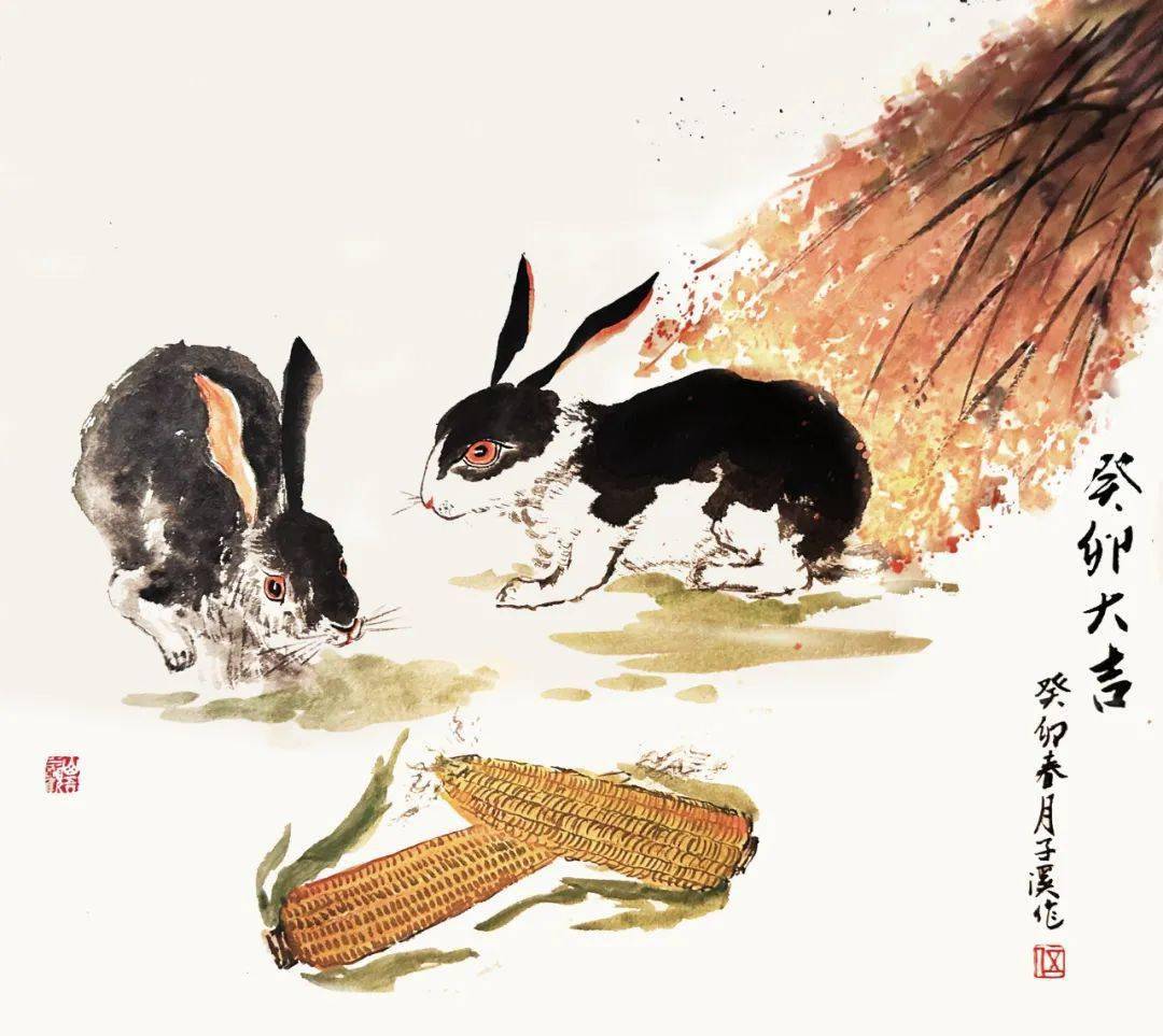 网络展厅 | "吉兔贺岁" 网络作品展(水墨篇)_玉兔_陈先检_蒋芳圆