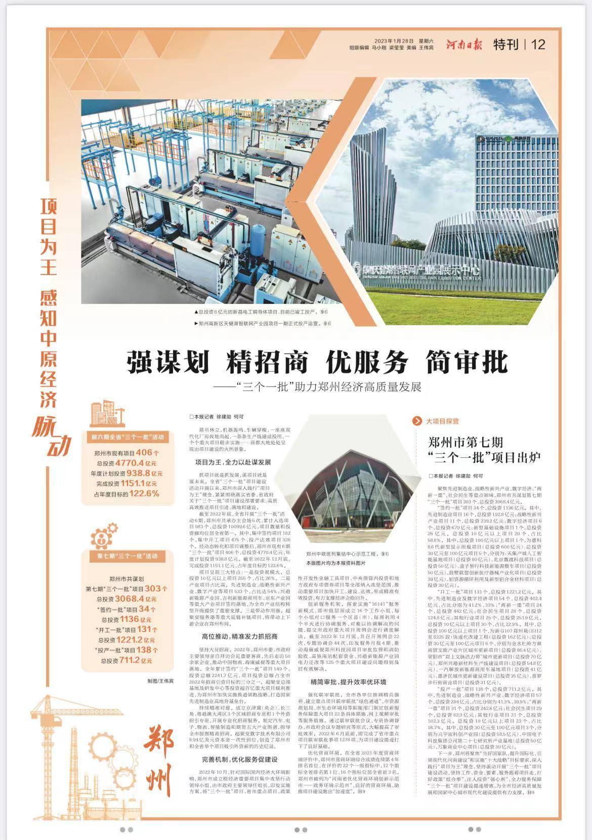 强谋划 精招商 优服务 简审批——“三个一批”助力郑州经济高质量发展_项目_建设_全省