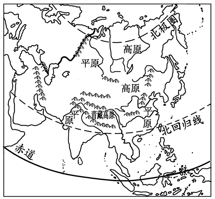 画亚洲简图图片