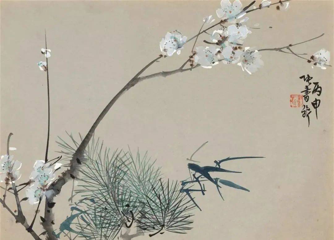 樱花小鸟图,一片春光灿烂!