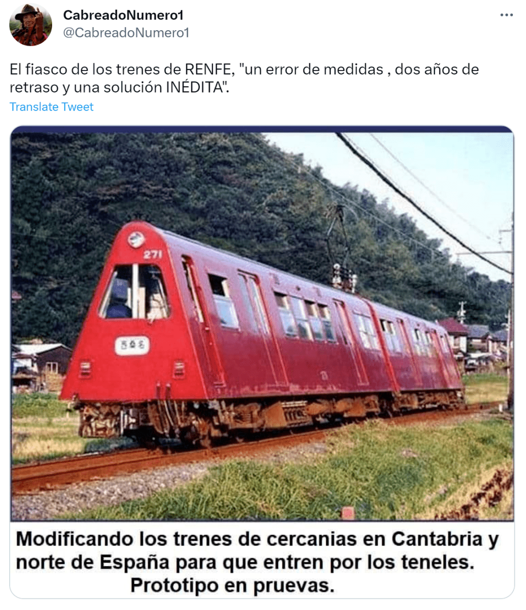 (图片翻译:改造cantabria和西班牙北部的通勤列车,使其通过隧道进入.