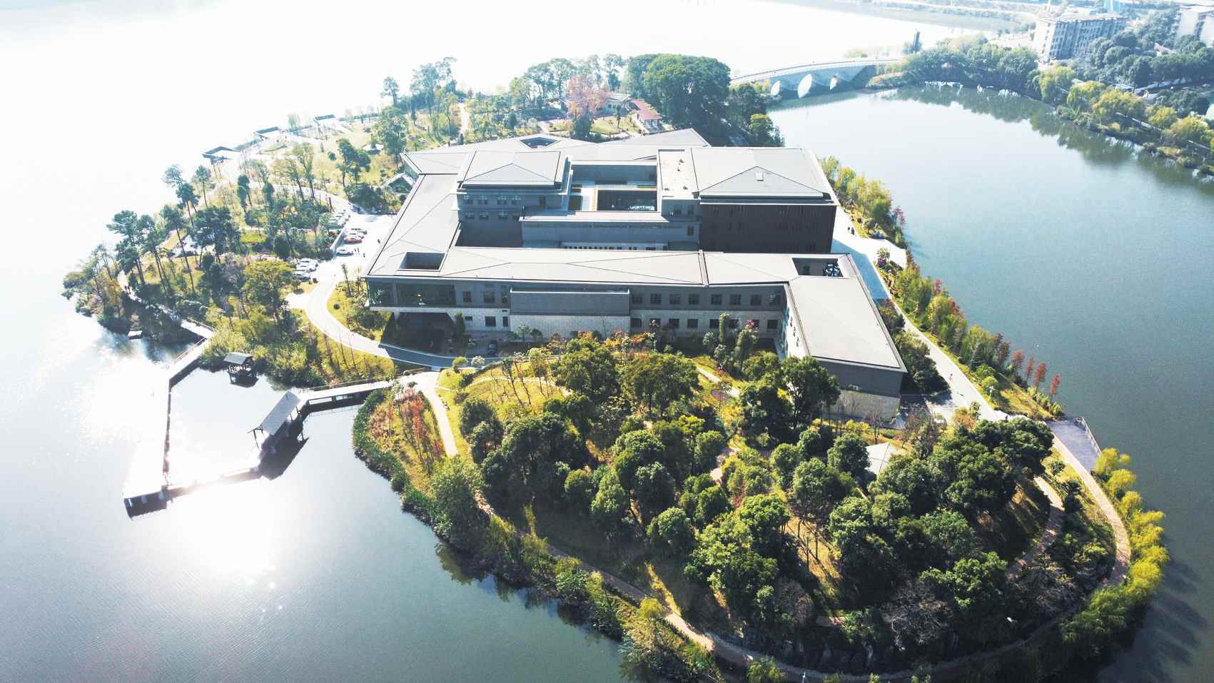 丛林掩映间的岳阳市图书馆 岳阳市图书馆供图05湖南省岳阳市图书馆