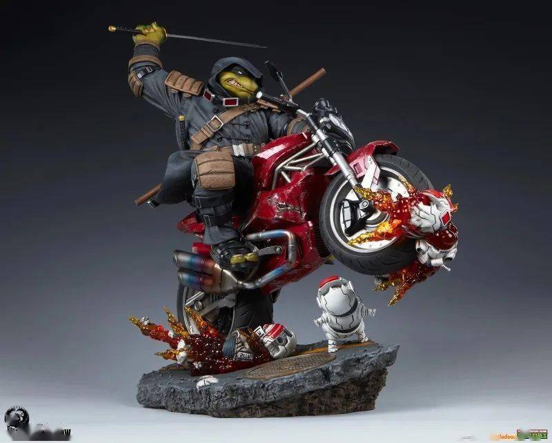 pcs《忍者龟》摩托车上的最后浪人1/4 比例雕像_mousers_米开朗基罗