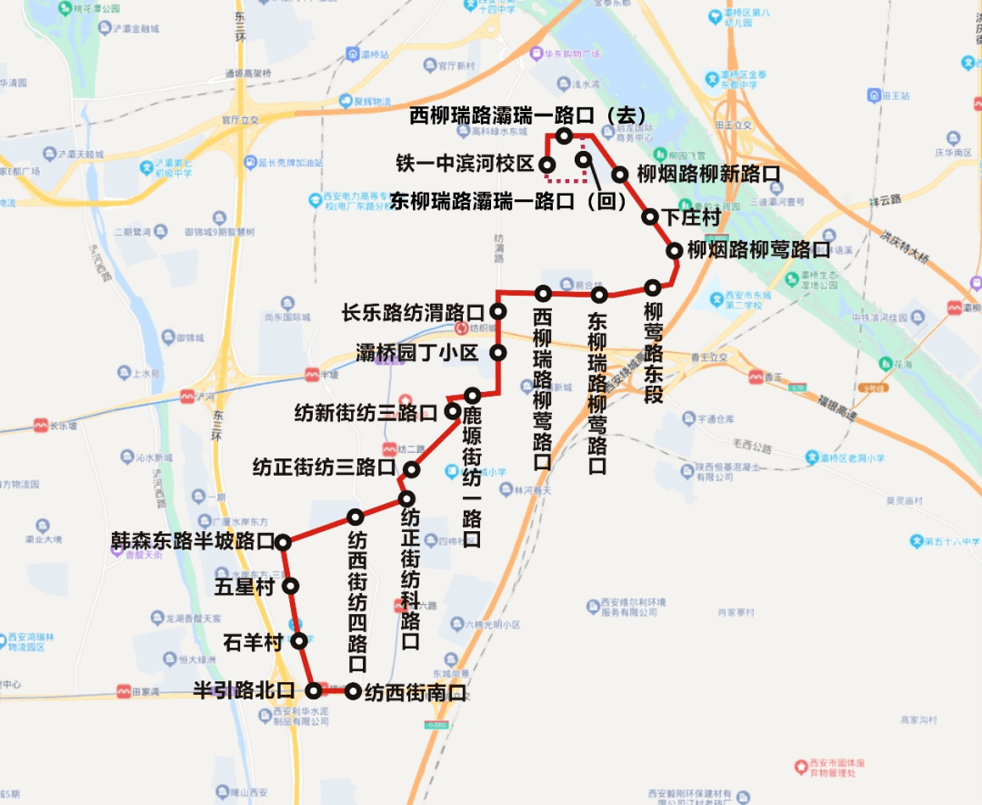 西安825公交站的线路图图片