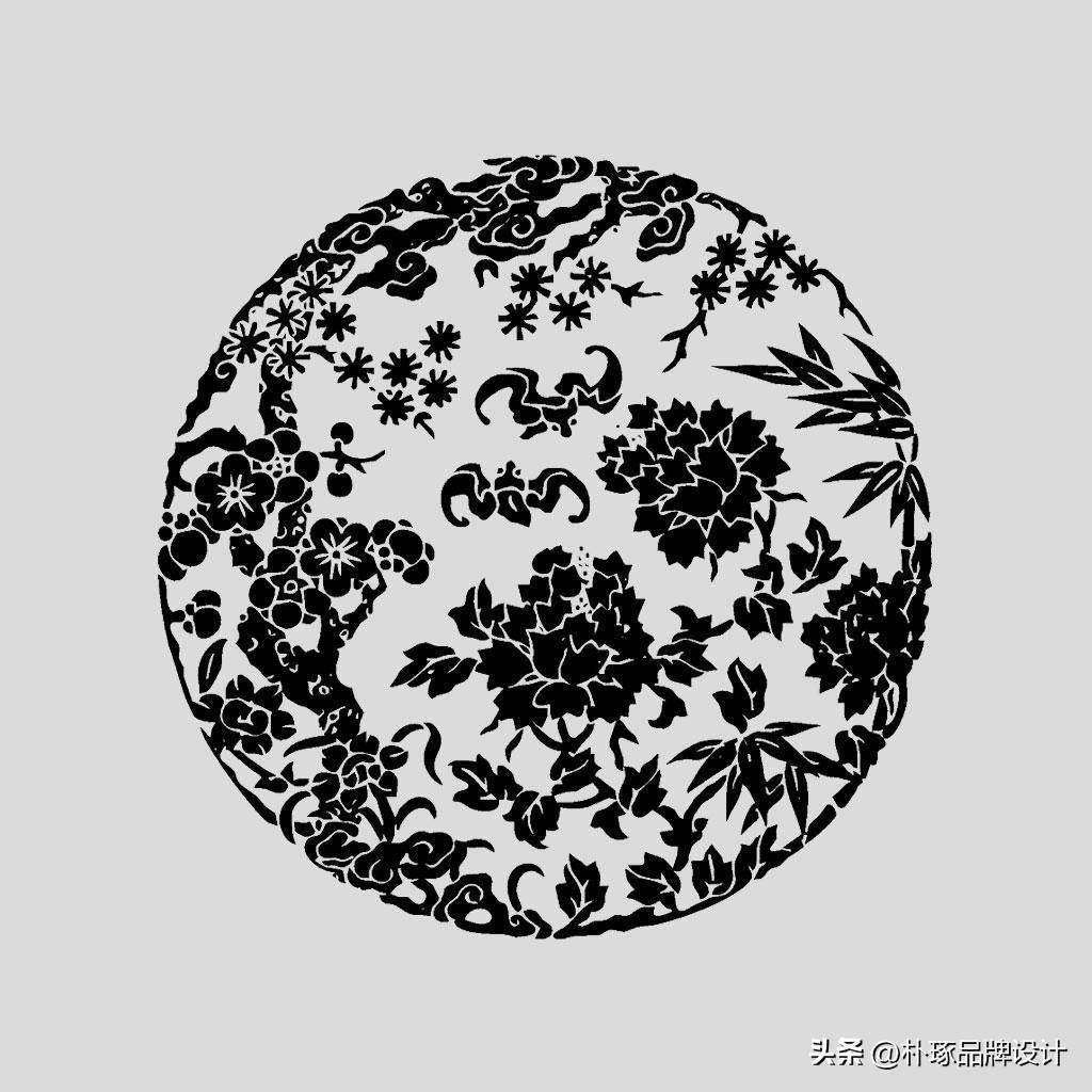 中国传统图案黑白简单图片