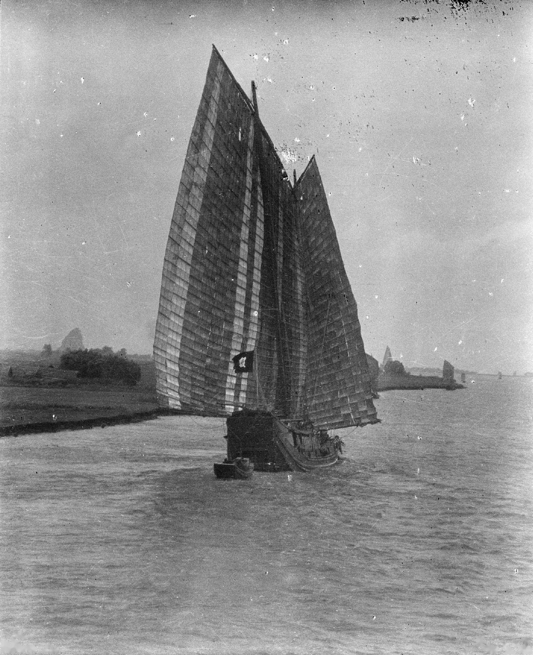 1917年甘博中国行之三:江西九江,庐山的老照片_长江_码头_帆船