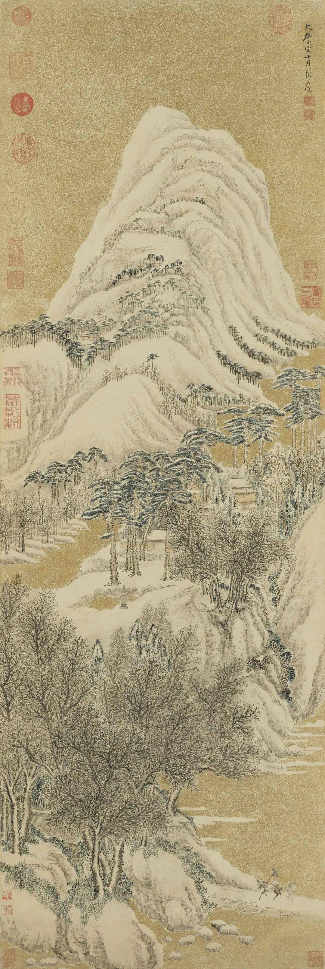 歷代名家畫雪,獨特的審美意蘊_雪景_山水畫_局部