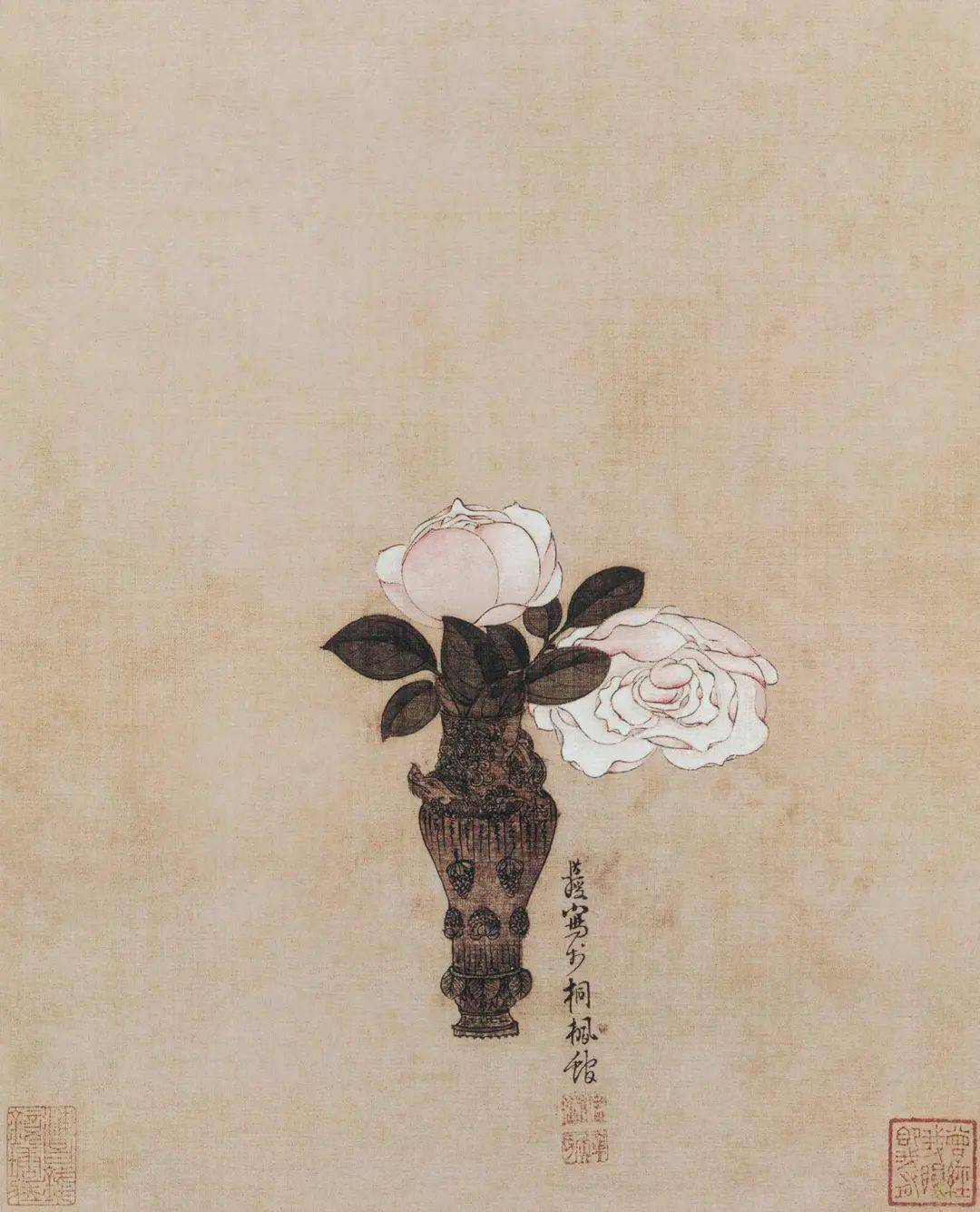 陈洪绶的花卉册作品欣赏