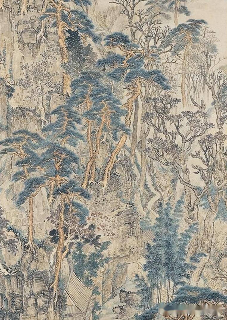 每日一赏 |中国国画历代精品高清展:明代 张宏《栖霞山图》_相关_树丛