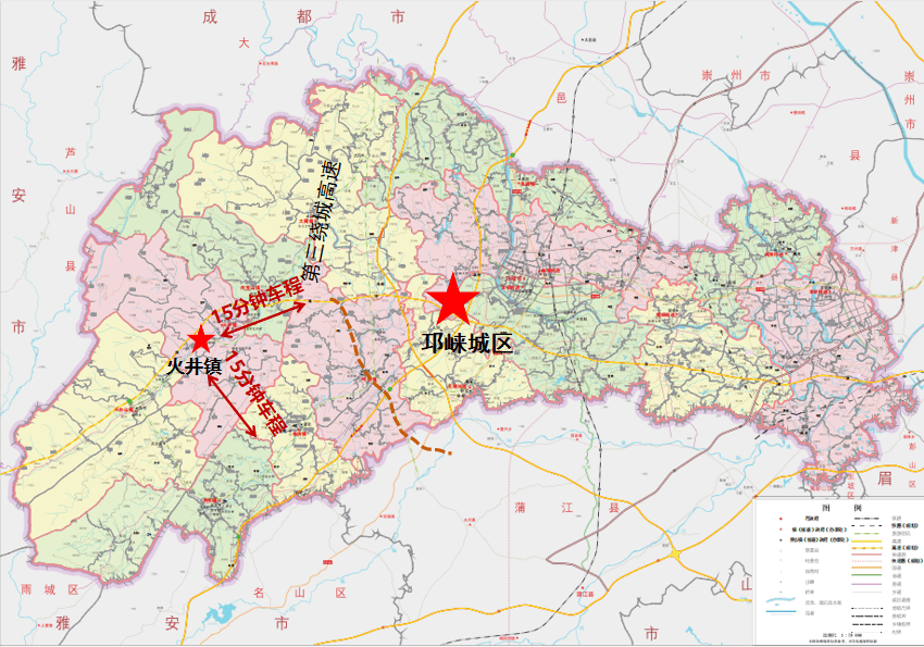 邛崃市市区地图高清版图片