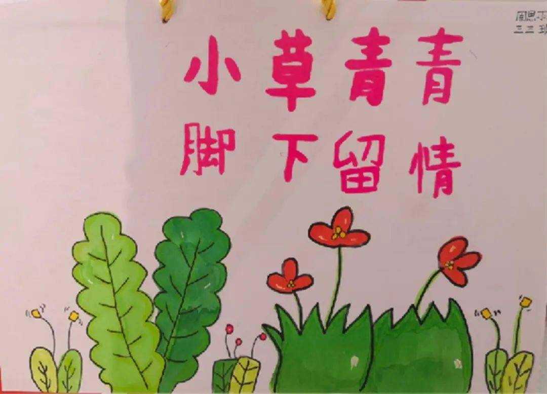 爱护小草绘画图片