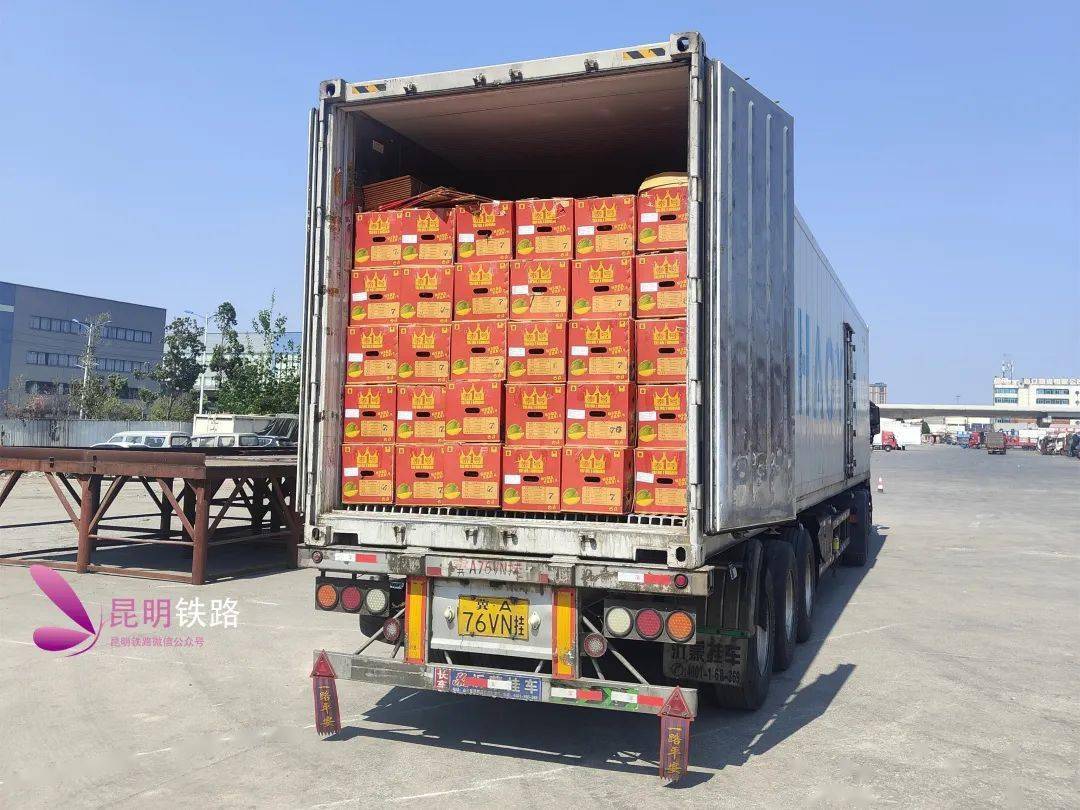 你爱吃的热带水果坐着中老铁路火车来了_昆明_集装箱_运输