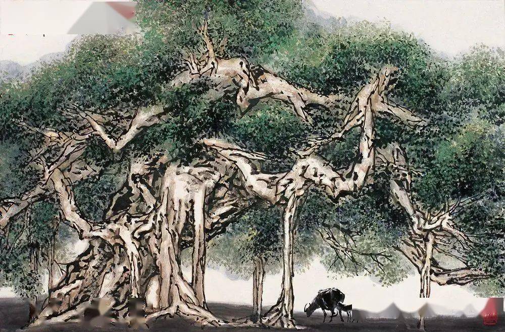 【艺术世界】根深叶茂写榕魂——杜应强的水墨画_榕树_版画_画面
