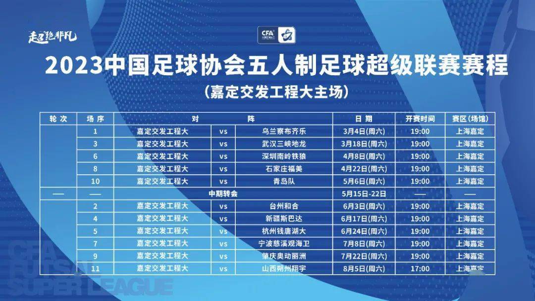 主場賽程一覽賽事預告比賽時間2023年4月22日 19:00比賽地點嘉定區