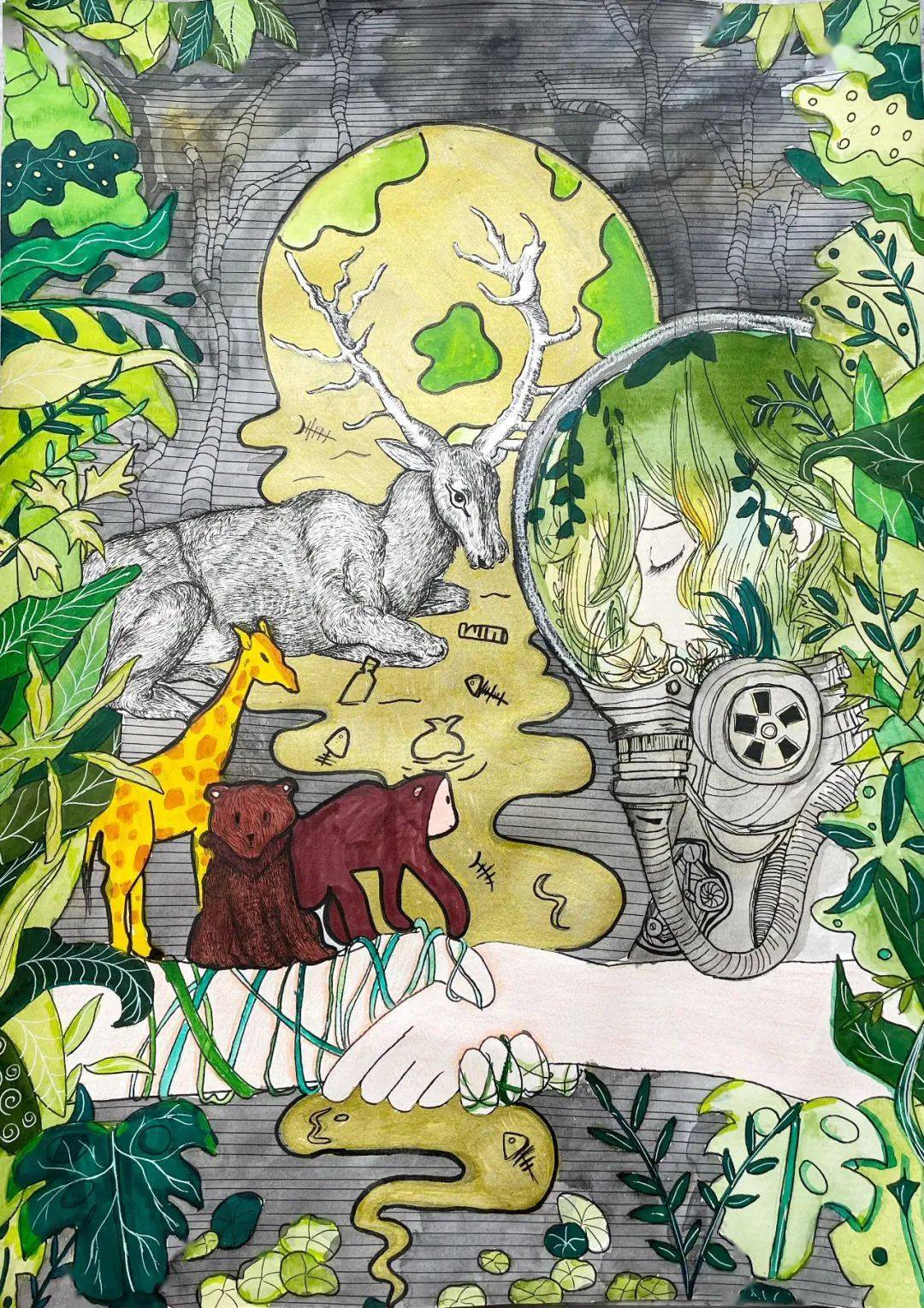 世界地球日儿童画公益大赛获奖作品出炉 | 世界地球日_三等奖_儿童组