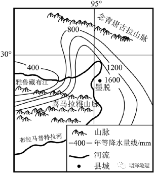 墨脱县位于喜马拉雅山东侧,雅鲁藏布江下游河谷地区,平均海拔1200米