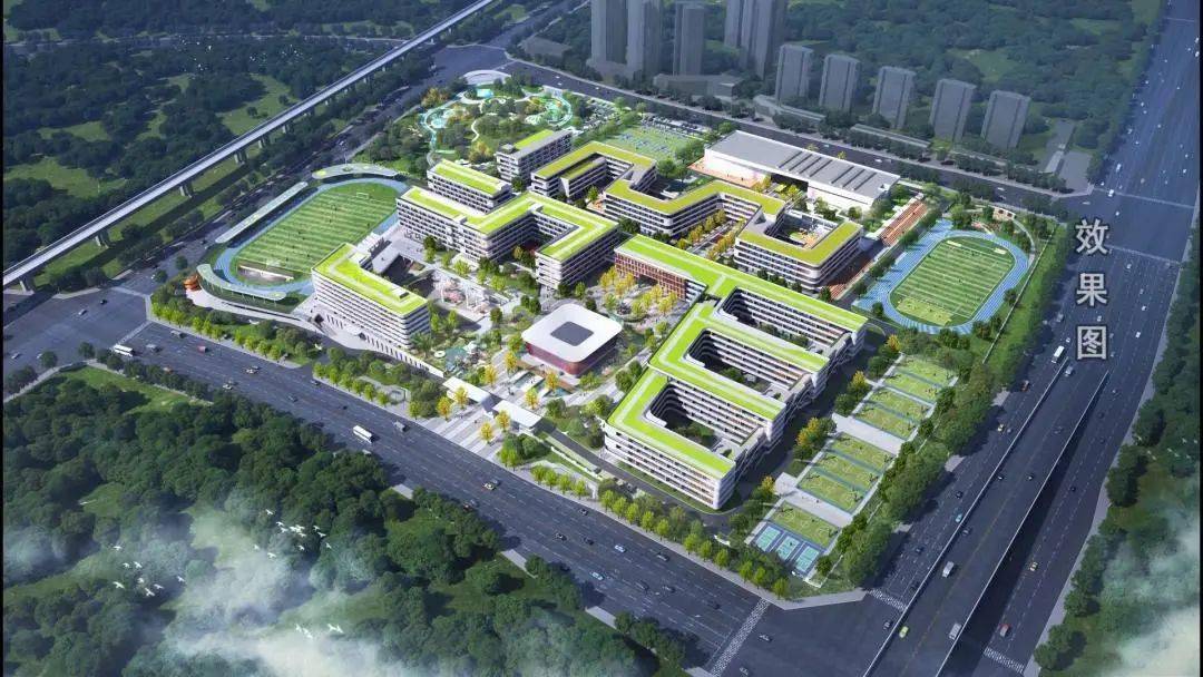 二号学生宿舍楼主体结构的封顶标志着宜三中三江新区校区高中部的建设