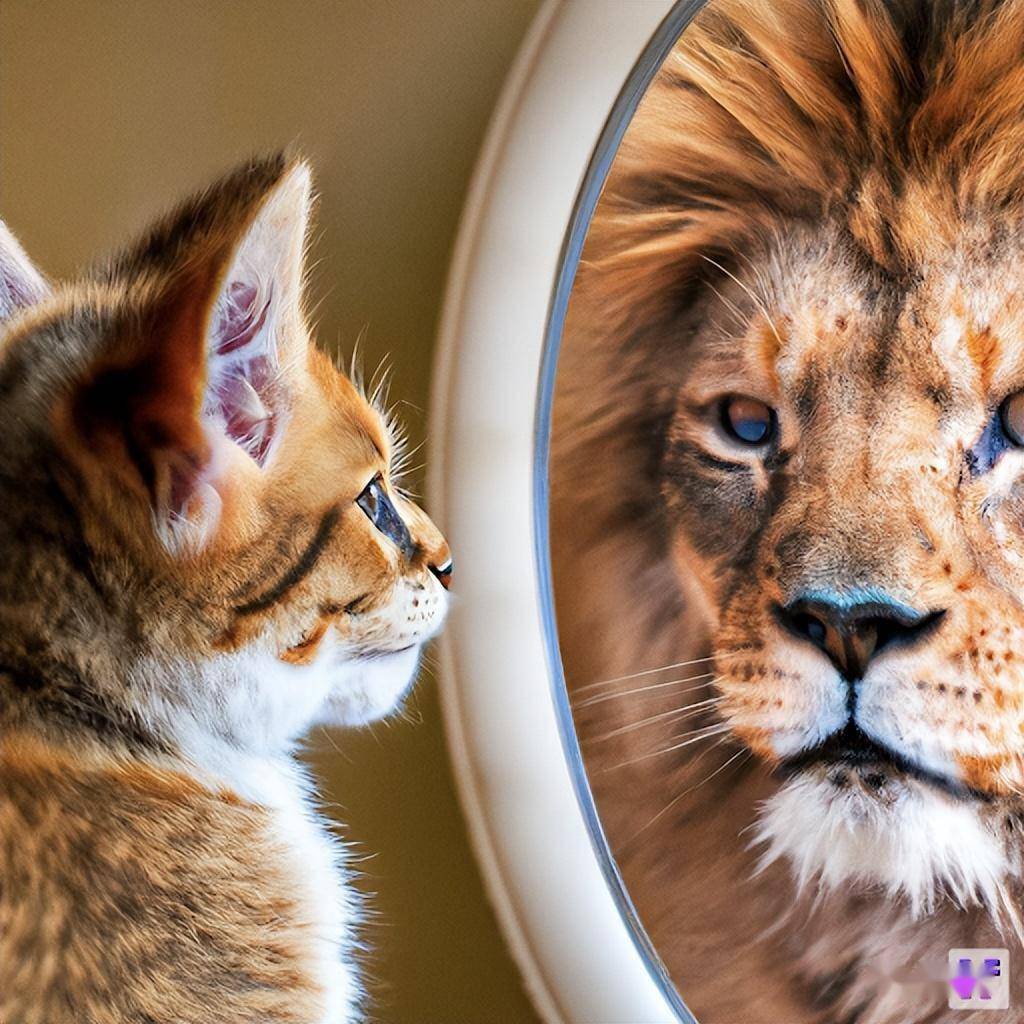 以及准确理解空间关系.(一只猫照镜子看见狮子的倒影)准确绘制文字.