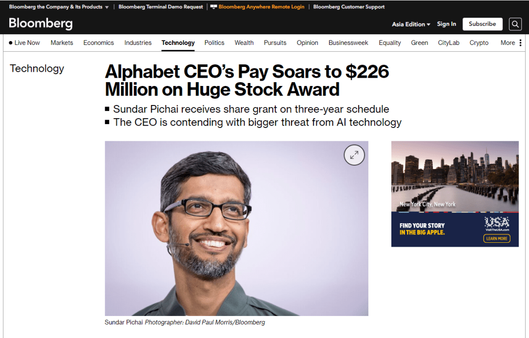 "_桑达尔·皮查伊_薪酬_人民币