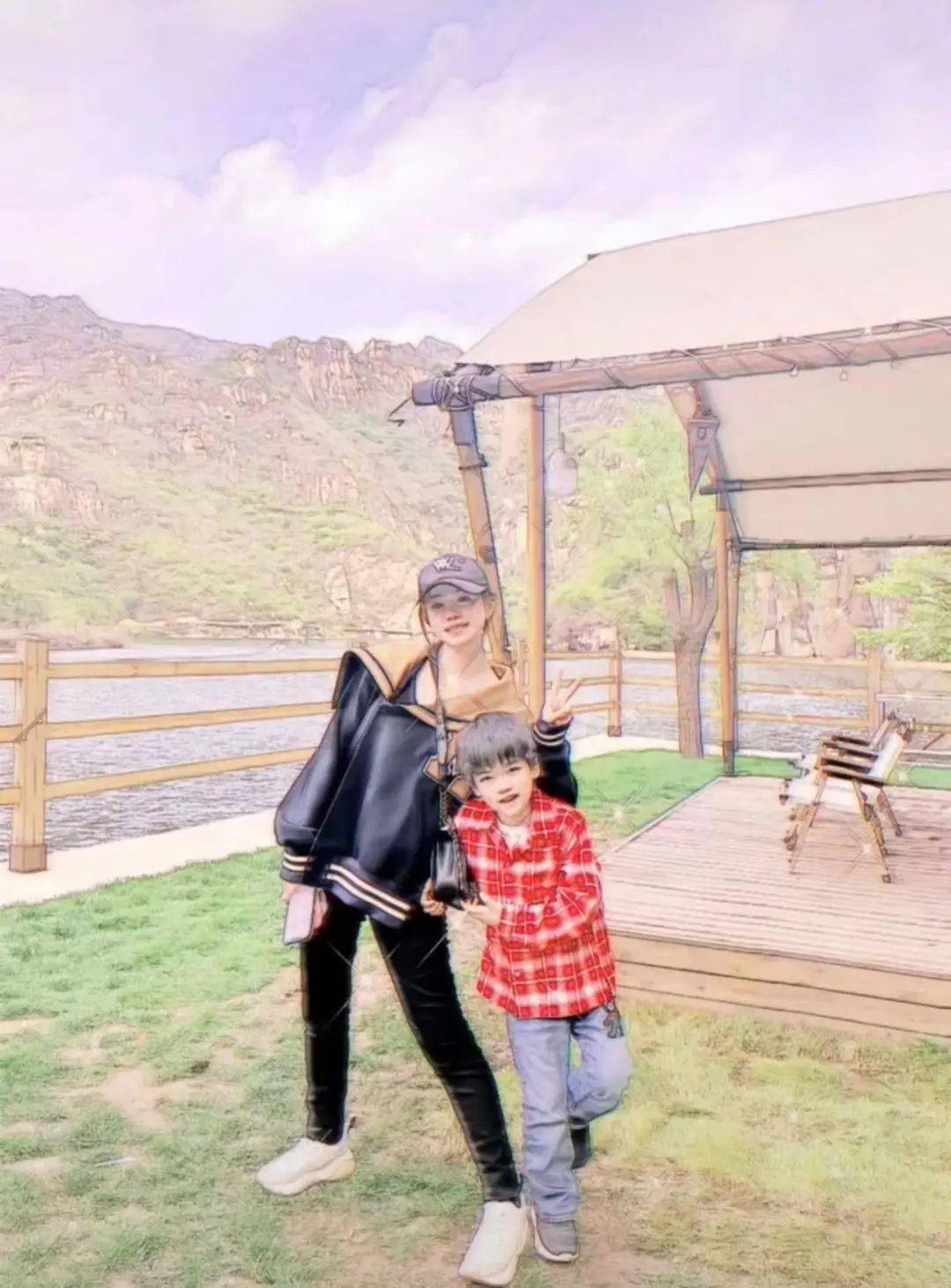 6岁儿子罕曝正脸,高挑帅气酷似陈晓_妈妈_状态_照片