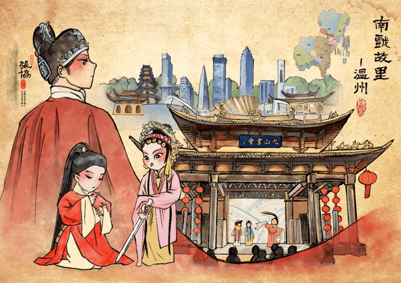 常能看见南戏的身影温州的市井民间戏台上在宋代人人