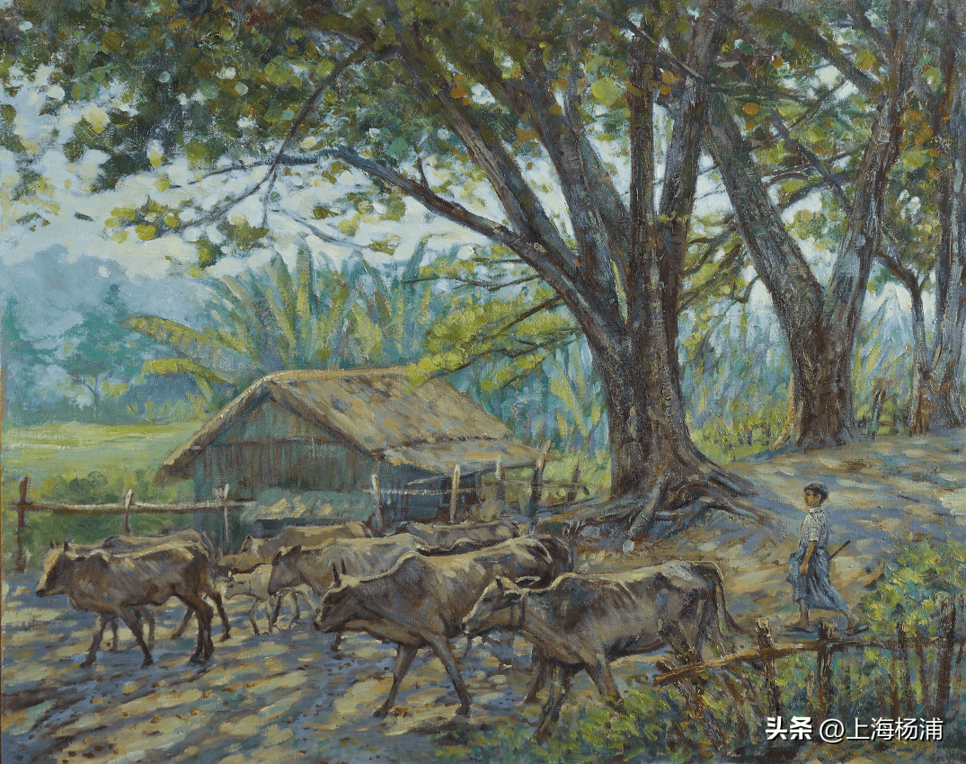 杨继德 《高原影像》 油画吴霜嵘 《月是故乡明》 油画王凤发 《秋桦