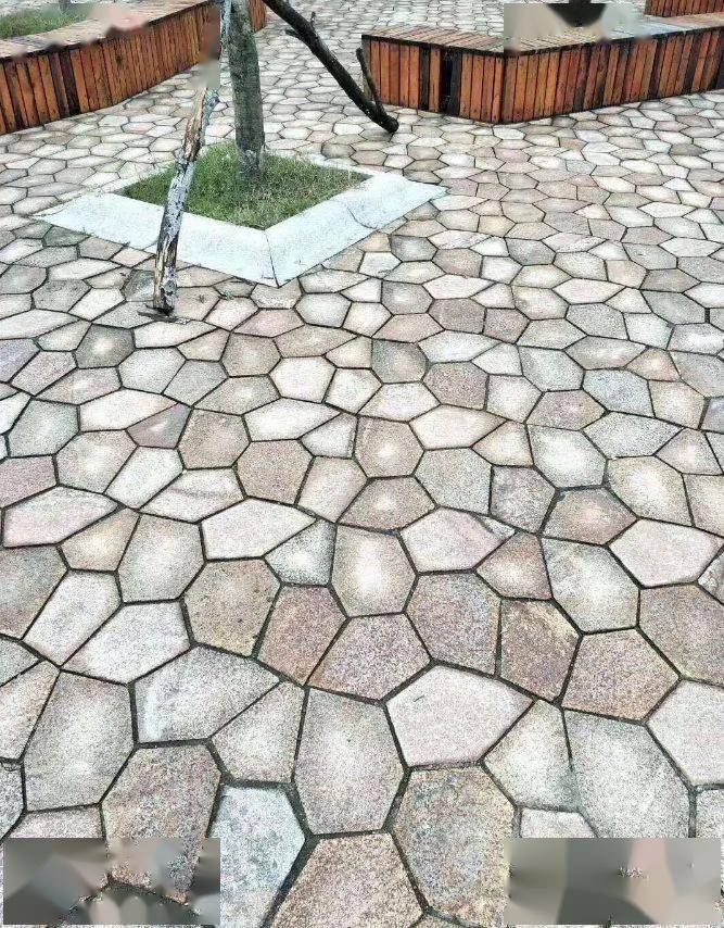 冰裂纹vs马蹄石,哪种铺装效果更好看?_石材_进行_马赛