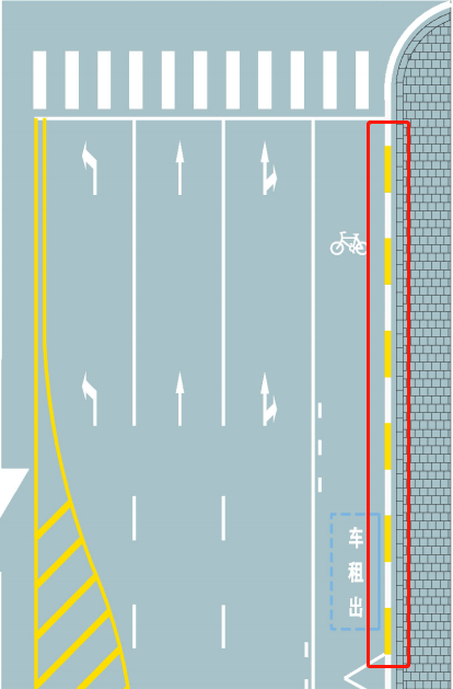 同向车行道分界线白色虚实线用于指示车辆可临时跨线行驶的车行道边缘