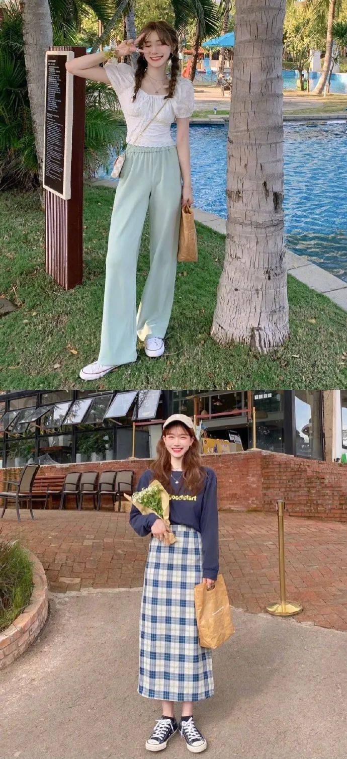 搭配参考 |适合韩系女生的夏日穿搭look 67 676767_女人_跟我