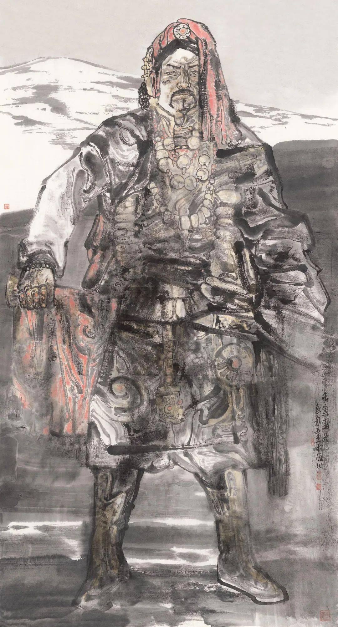 69cm●郭强《登鹳雀楼 · 王之涣》书法35cm×138cm●黄胄《长鼓舞》