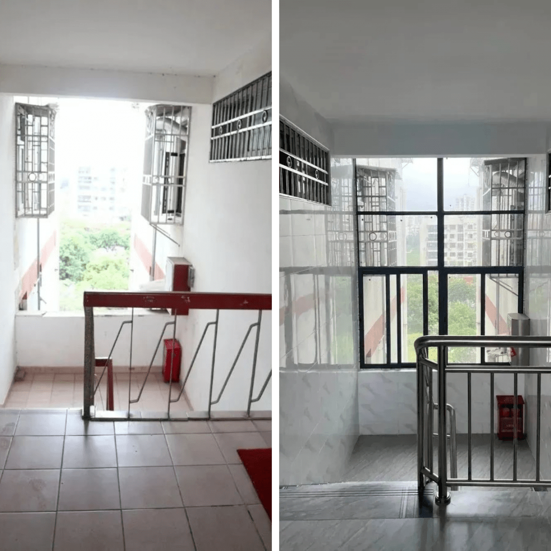 楼道改造前后对比06新加坡花园一期36栋楼道改造前后对比07新加坡花园