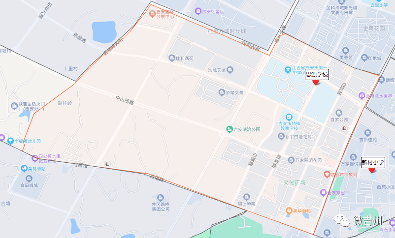 2023年吉州区学区分布图来了!_小学_吉安市_初中