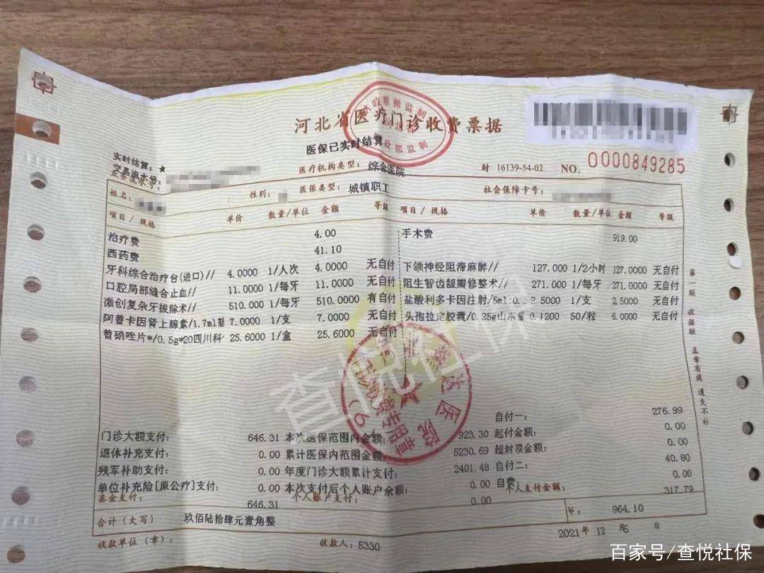 医保知识科普！如何看懂门诊收费票据？_搜狐网