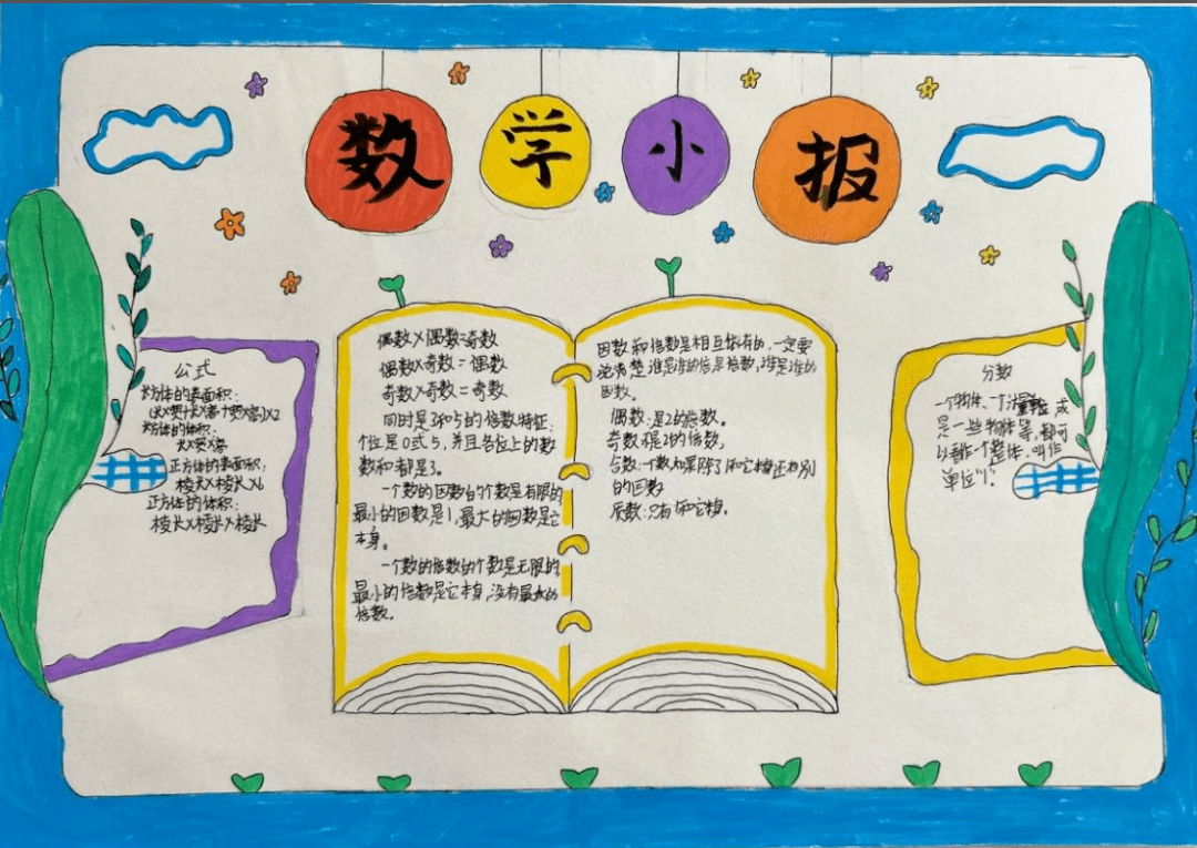 数学小报内容70字图片