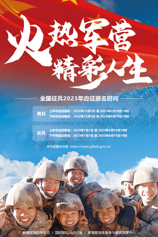 【征兵报名】携笔从戎志报国,敢赴沙场建功勋:2023年征兵报名火热进行中!!_毕业生_就业_兵役