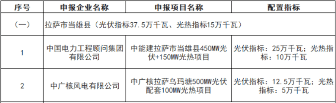 中电工程10万千瓦+中广核5万千瓦！当雄县15光热指标龙珠体育竞配结果出炉(图1)