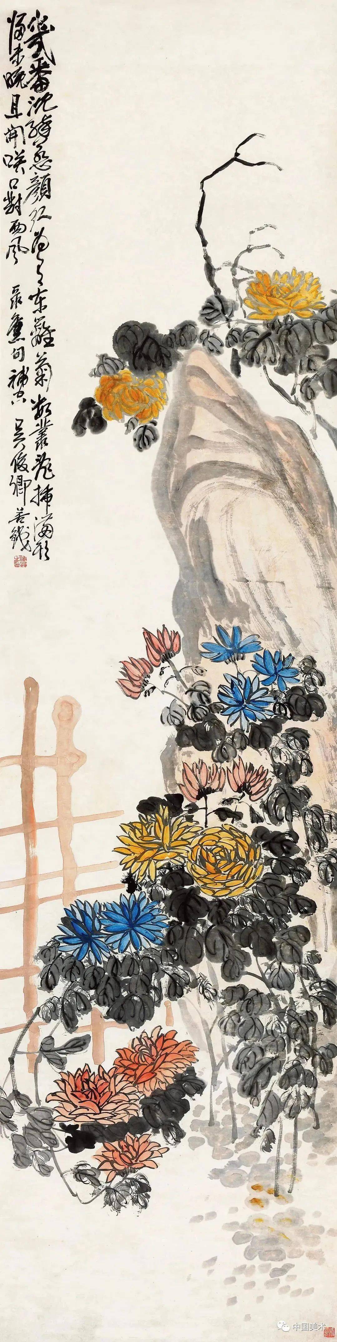 吳昌碩秋菊| Wu Changshuo, Chrysanthemums | Inkspiration