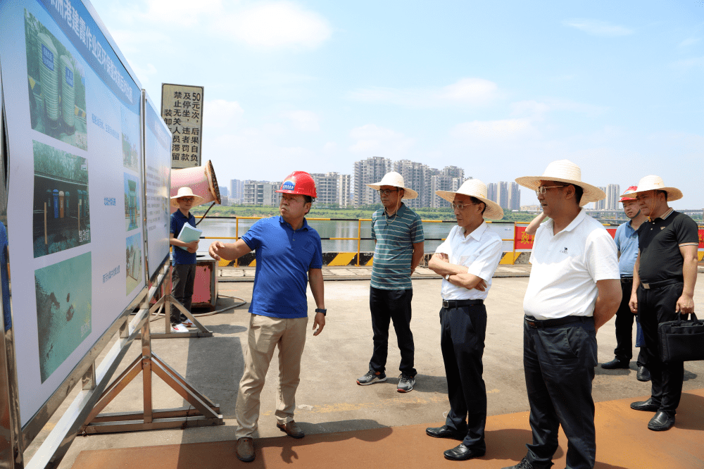 张朝一行来到项目现场听取项目负责人有关项目建设进