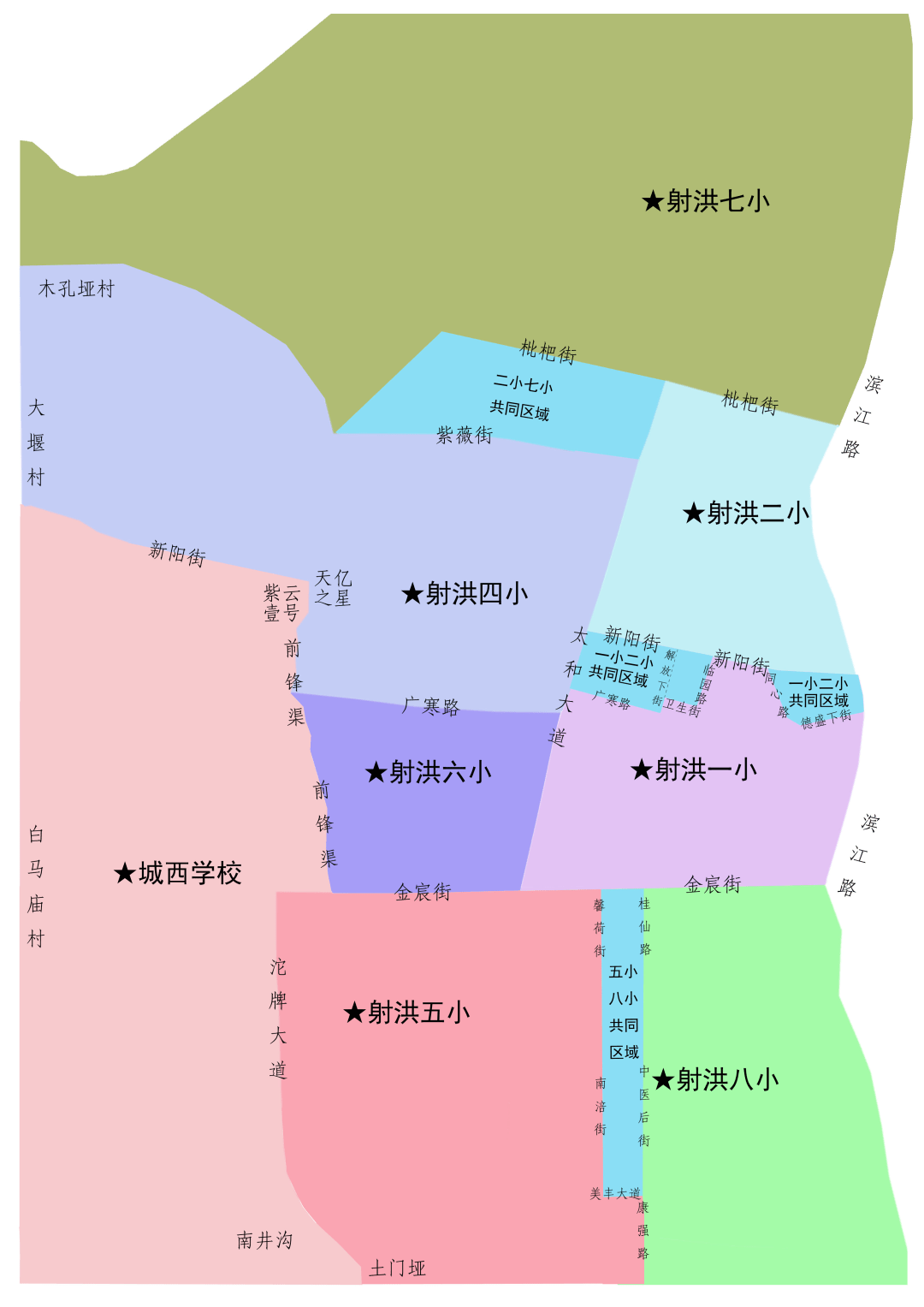 景洪市城区小学片区图图片