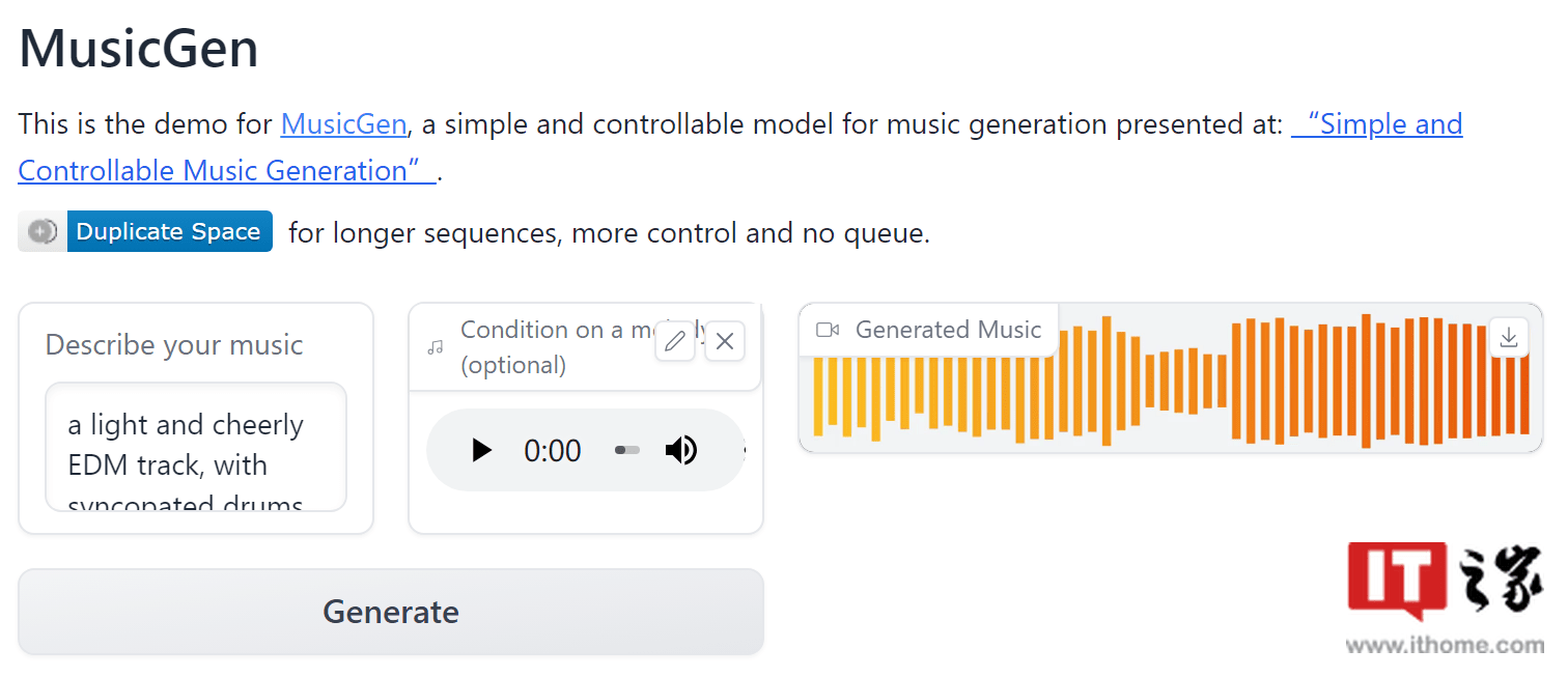 Meta 开源 AI 语言模型 MusicGen，可将文本和旋律转化为完整乐曲