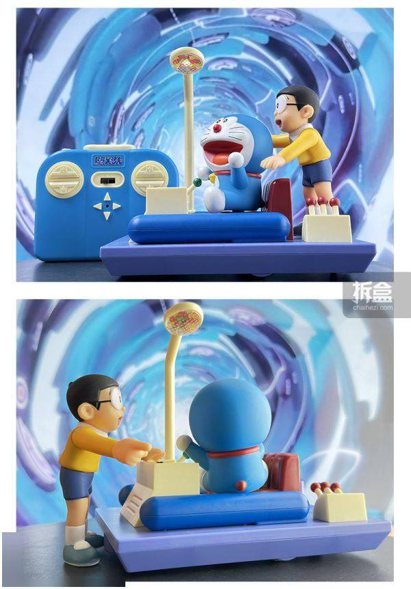 killerbody 哆啦a梦 时光机 大雄 可发光遥控车 潮玩手办_遥控器_手势