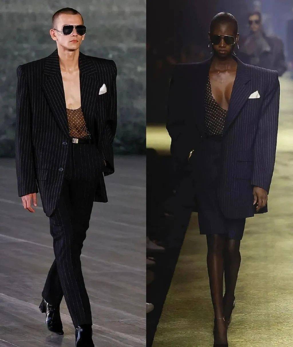 SAINT LAURENT 2024 春夏男装直接套穿了2023秋冬女装？雌雄莫辨的YSL 